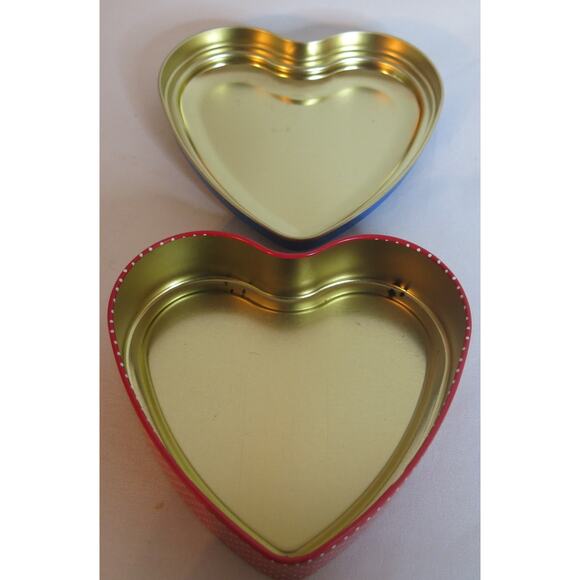 Hersheys Kisses Heart Tin Candy Vintage Retro "A Kiss for You" Red Blue Empty - Picture 4 of 9